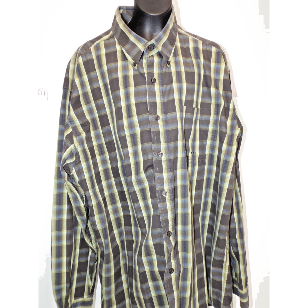 Roper brown yellow Plaid Western lLong Sleeve Shirt - Men's‎ size XL